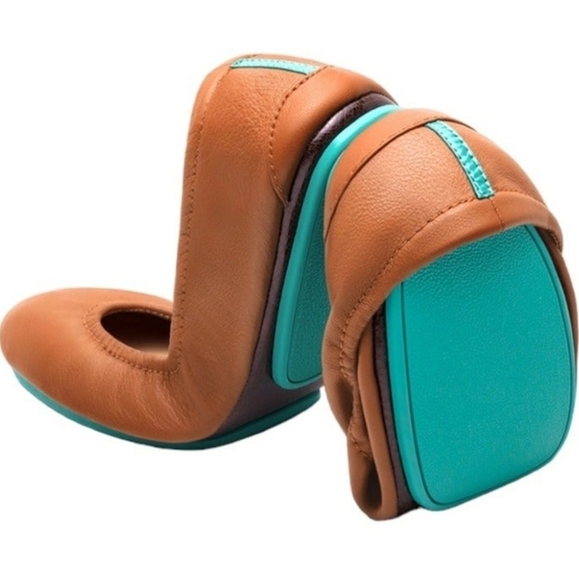 Tieks Chestnut Brown Leather Flats - Picture 1 of 12
